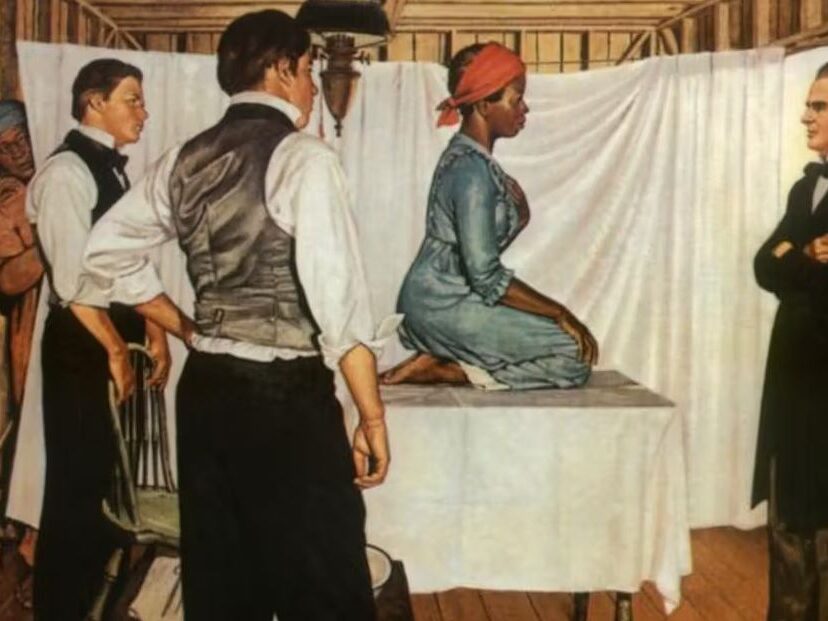 painting portraying Sims gynecological experiments on Black women